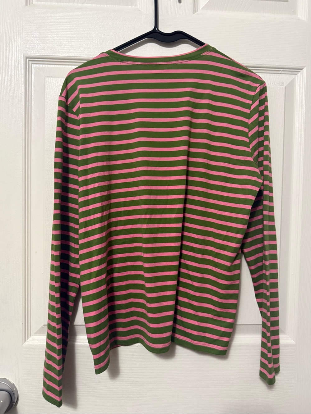 Frances Valentine Womens L Striped Long Sleeve Pima Cotton Top Shirt Nautical - Picture 5 of 6